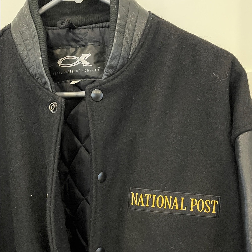 Vintage Black Varsity Jacket - Picture 3 of 7
